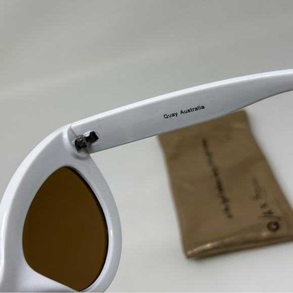Quay Australia X Shay Mitchell Jinx White Cat Eye Womens Sunglasses Bronze Lens - Picture 5 of 11